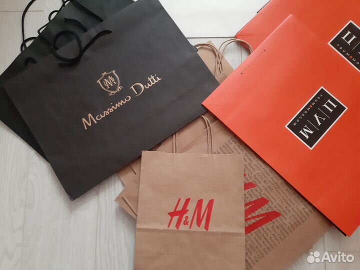 Брендовые пакеты Цум, Massimo dutti, Lacoste, H&M