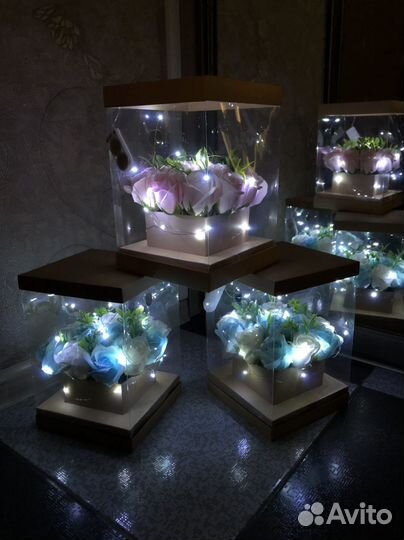 Мыльные розы с гирляндой