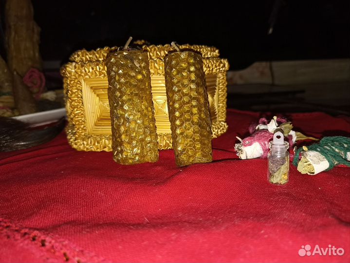 Свечи катаные, восковые, из вощины, с травами