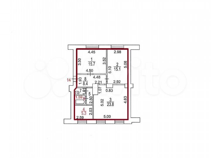 Аукцион: 3-к. квартира, 74,2 м², 1/6 эт.