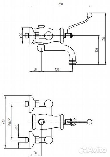 Смеситель для душевой колонны Migliore Vivaldi ML.VIV-9903 хром