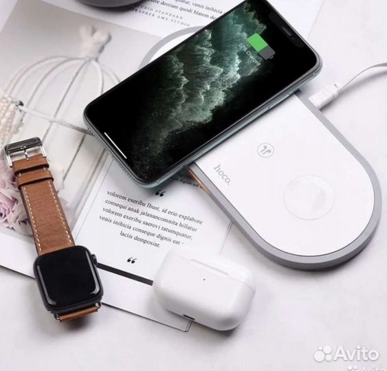 Беспроводная зарядка 3 в 1 hoco CW21