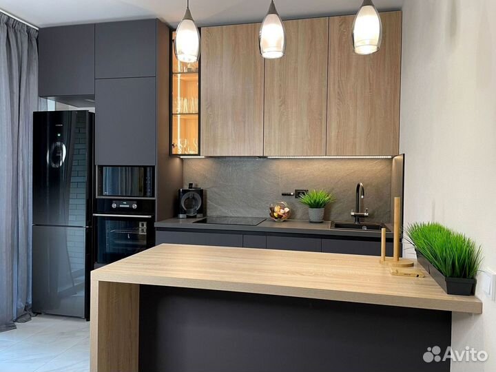 Прямая кухня мдф фасады