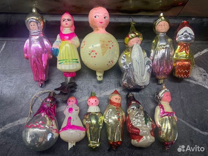 Елочные игрушки СССР космонавт матрешка