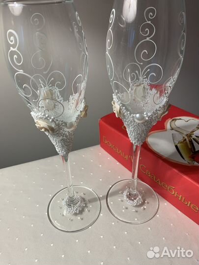 Фужеры СССР свадебные, 2 шт