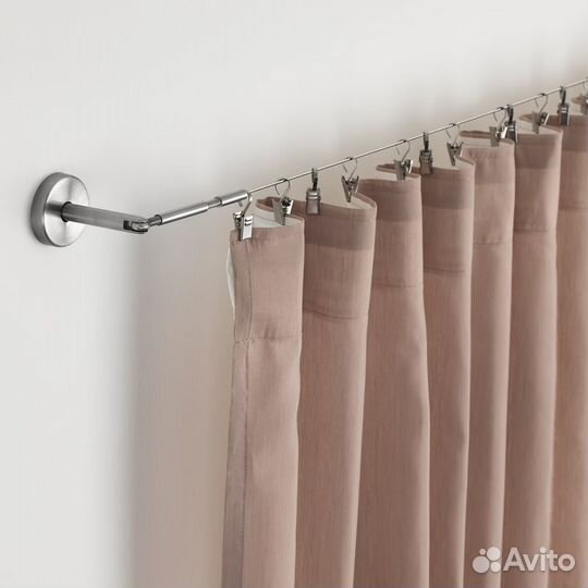 Икеа, набор струна гардинная и 2 кор. крючков