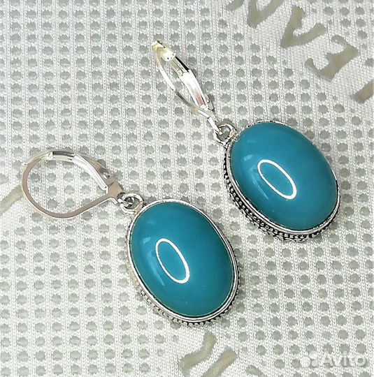 Серьги серебрение бирюза С648