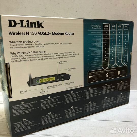 Модем D-Link DSL-2640U/RB/U2B adsl2+,splitter (Ann