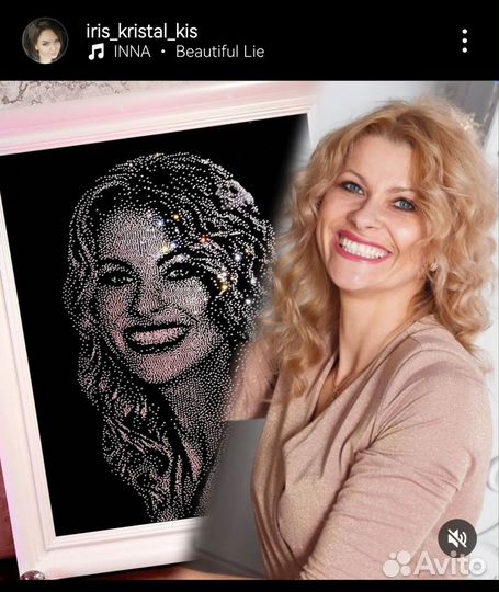 Портрет стразами на заказ