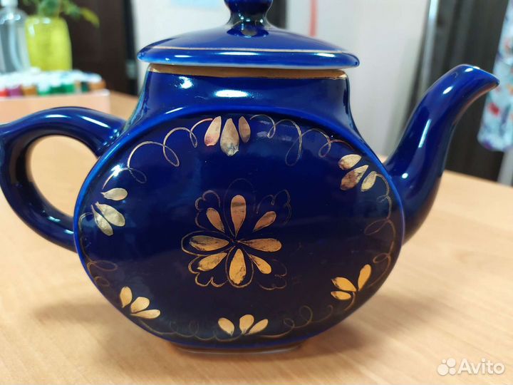 Чайник заварочный СССР Гжель кобальт
