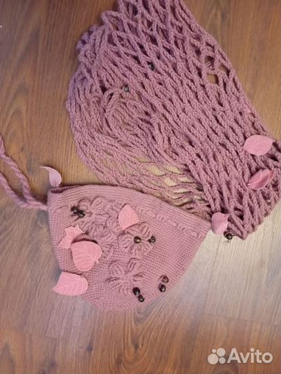 Шапочка и шарф ручной работы