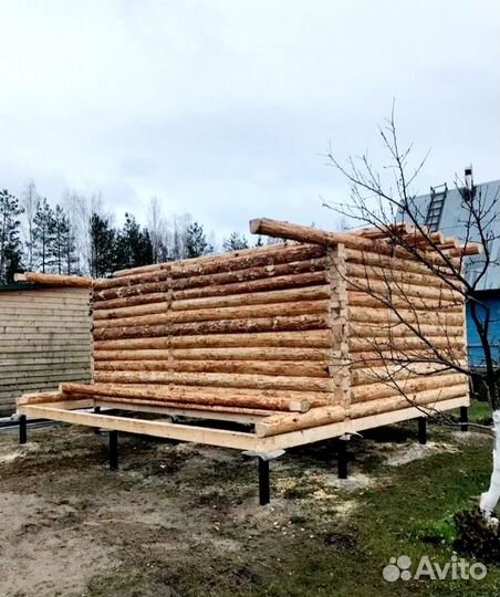 Сруб бани из бревна 6х4+2 с доставкой