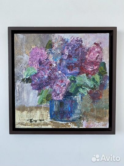 Картина маслом на холсте сирень