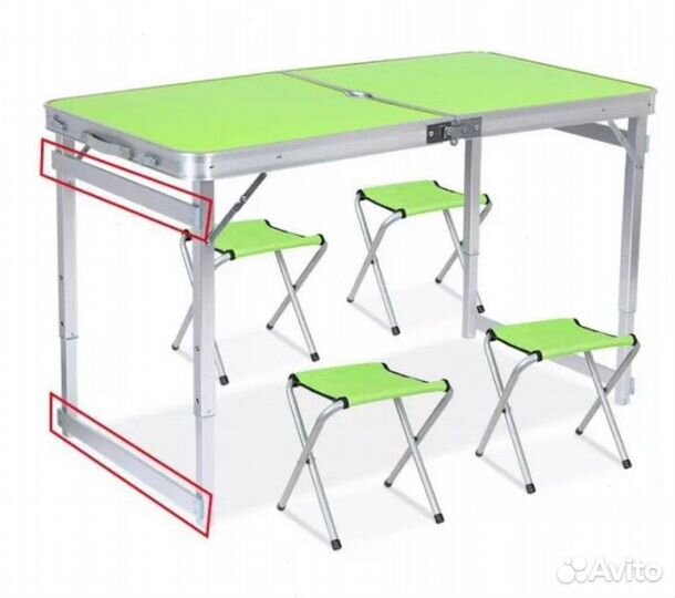 Складной туристический стол (усиленный) 120