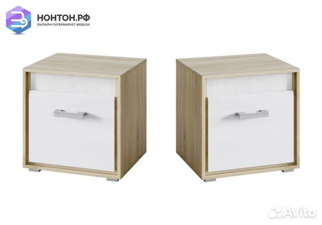Комплект прикроватых тумб Фортуна белый глянец