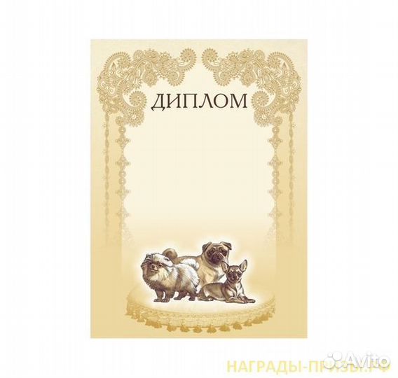 Диплом для выставок декоративных собак