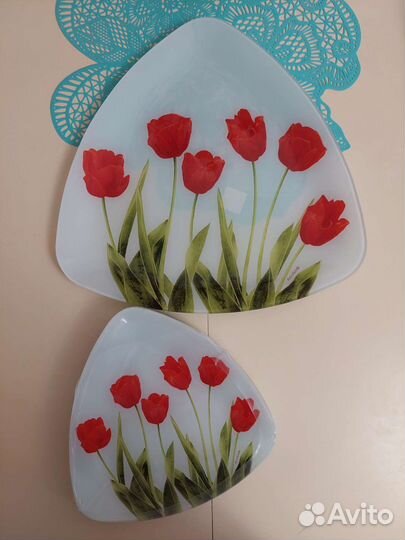 Набор посуды 6праздничных тарелок с блюдом