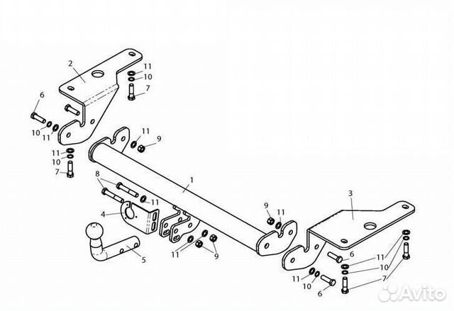 Фаркоп на Toyota Corolla седан, с 2007 г.в. Новый