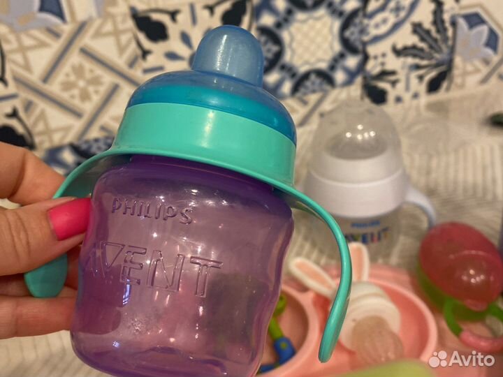 Посуда и бутылочки пакетом