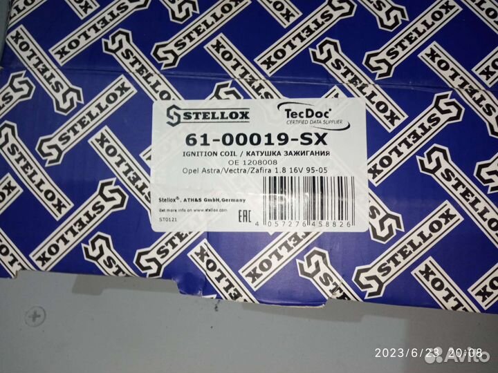 Катушка зажигания opel 1. 8