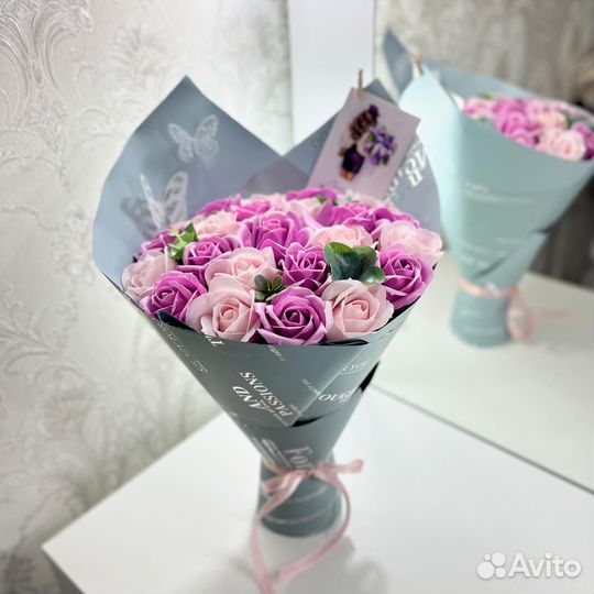 Букет из мыльных роз, мыльные розы