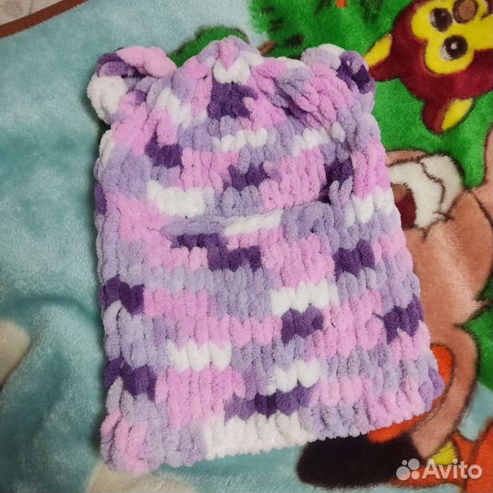 Балаклава вязаная с ушками