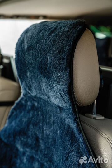 Накидки на сиденья искусственный мех серый, на