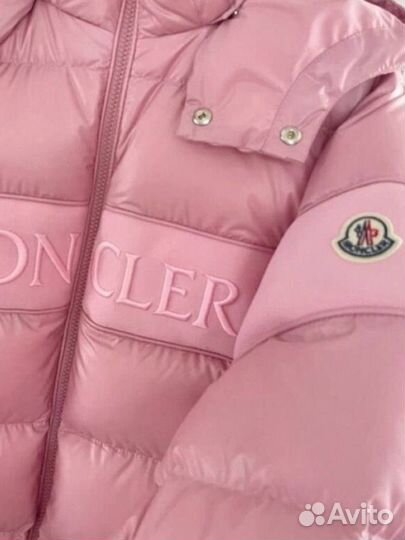 Пуховик moncler женский розовый