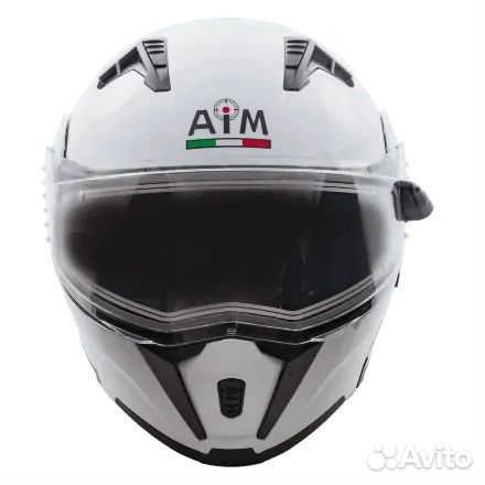 Шлем снегоходный AIM JK906 white glossy (эп)