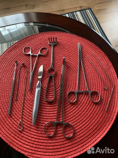 Ножницы, пинцеты, инструмент мед
