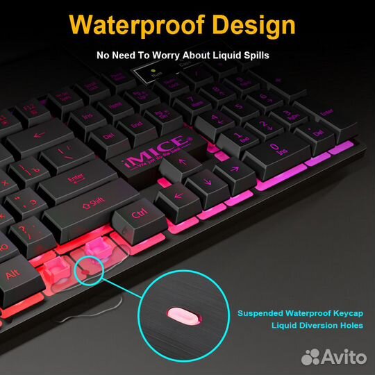 Клавиатура игровая imice аk-600 с подсветкой