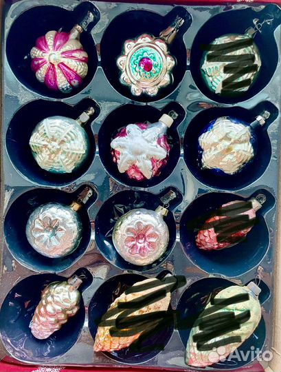 Ёлочные игрушки стеклянные СССР