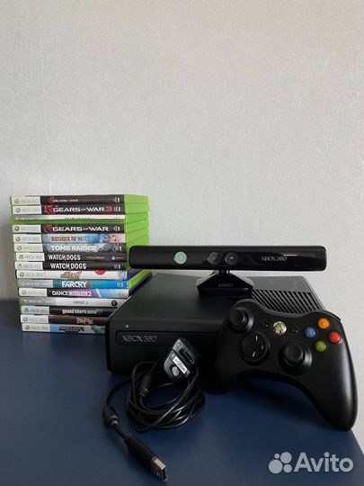 Xbox 360 + сенсор Kinect + игры
