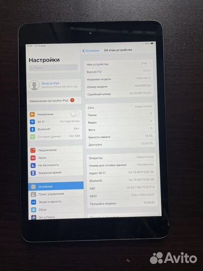 iPad mini 2 16gb wifi + сим