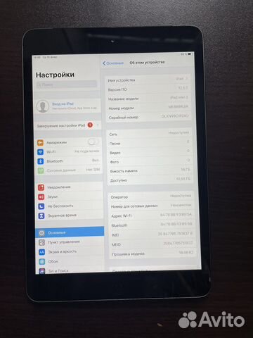 iPad mini 2 16gb wifi + сим