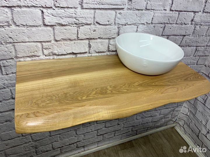 Столешница в ванную комнату из ясеня