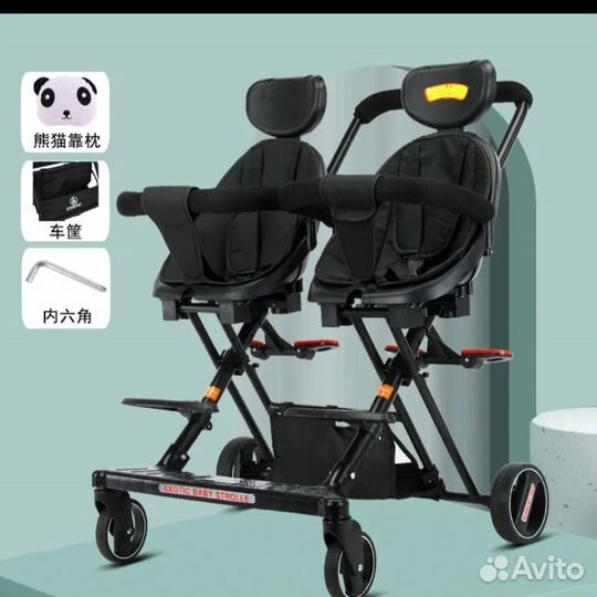 Коляска для двойни погодок