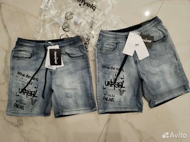 Джинсовые шорты новые PlayToday, размер 134,140