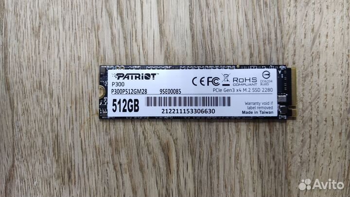 Новый M2 nvme SSD диск 512гб Patriot P300 OEM