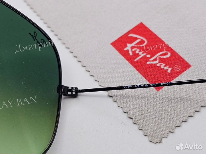 Очки Ray Ban Aviator Black Green Gradient Стекло