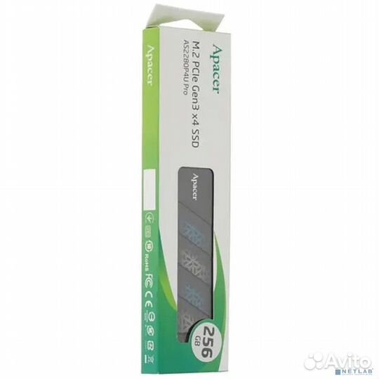 Apacer SSD AS2280P4U PRO 256Gb M.2 PCIe Gen3x4, R3500/W1200 Mb/s, mtbf 1.8M, 3D nand, NVMe, Retail