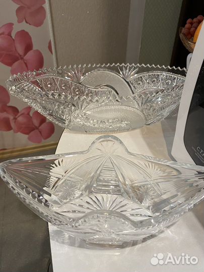 Хрустальная ладья СССР 2 шт