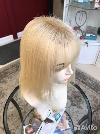 Накладка на пробор из натуральных волос (35см)