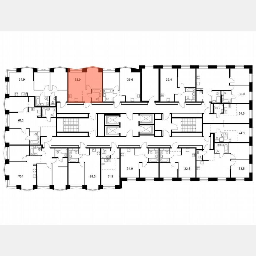 1-к. квартира, 32,9 м², 13/32 эт.