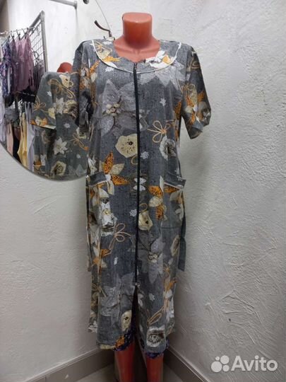 Халат женский, размеры с 52 по 58, хлопок, новый