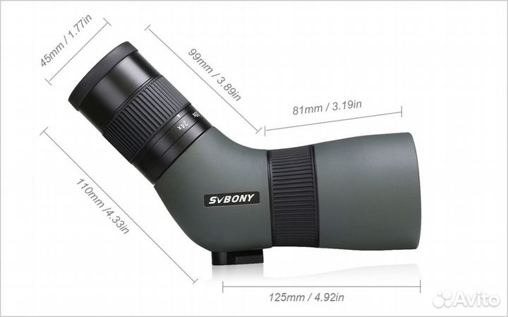 Монокуляр svbony 8-24x50 с призмой 45 гр. (SV410)
