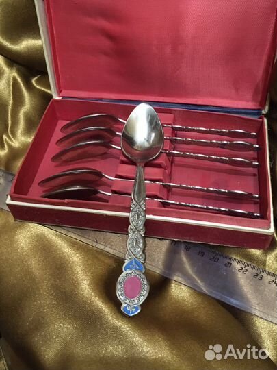 Чайные ложки с эмалью