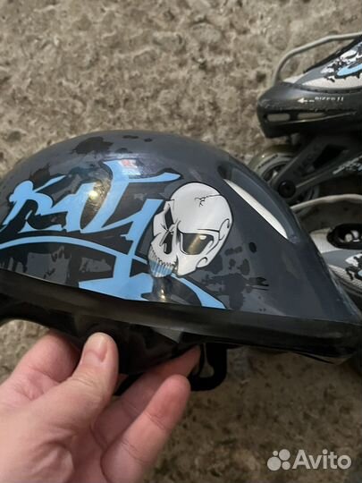 Роликовые коньки, сумка, шлем