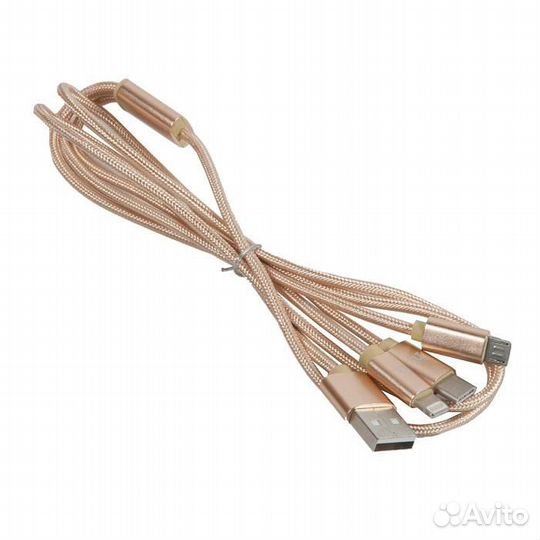 Кабель 3-в-1 (Lightning + micro USB + USB type C)