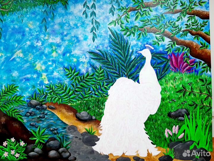 Картина акрилом на баннерной ткани